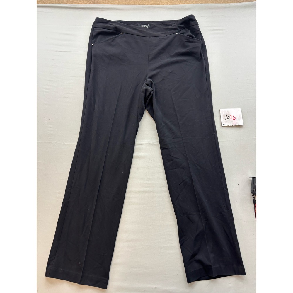 Roz & Ali Black Straight Leg Dress Pants Stud Detail Size 12